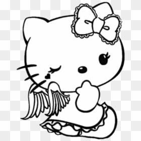 #sanrio #angel #hello #kitty #cute #pure #angelic #hellokitty - Goth Hello Kitty Aesthetic, HD Png Download - hello kitty face png