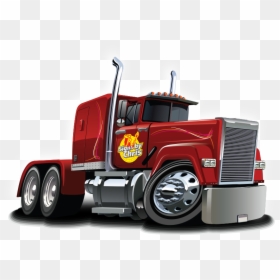 Vector Cartoon Semi Truck, HD Png Download - big rig png