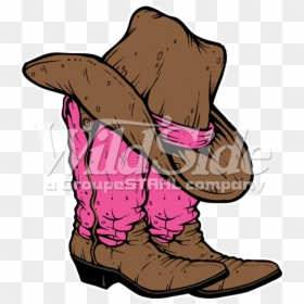 Pink Cowboy Boots & Hat Clipart , Png Download, Transparent Png - cowboy boots and hat png