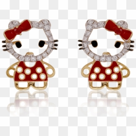 Cute Hello Kitty Earrings - Earrings, HD Png Download - hello kitty head png