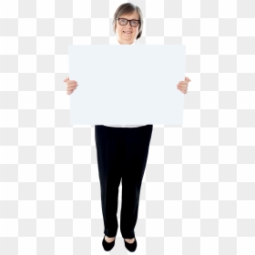 Old Women Holding Banner - Construction Paper, HD Png Download - old woman png