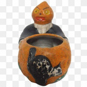 Halloween Candy Container Jack O Lantern Black Cat - Earthenware, HD Png Download - halloween black cat png