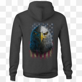 Zip Up Hoodie Eagle Stare Veritcal American Flag Military - Navy Seal Hoodie, HD Png Download - small american flag png