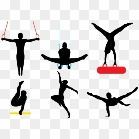 Artistic Gymnastics Silhouette Female - Men's Artistic Gymnastics Clipart, HD Png Download - gymnast silhouette png