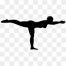 Warrior 3 Yoga Pose Silhouette, HD Png Download - gymnast silhouette png