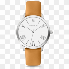 Women Black Leather Watch Silver, HD Png Download - roman numeral 2 png