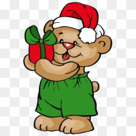 Cute Christmas Bear - Cute Teddy Bear Clipart Christmas, HD Png Download - cute christmas png