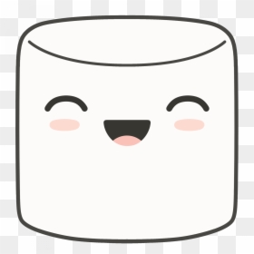 Transparent Scared Mouth Png - Marshmallow With Happy Face, Png Download - scared mouth png