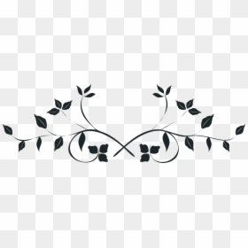 Decorative, Decor, Silhouette, Leaves - Black And White Leaves Png, Transparent Png - anime lineart png