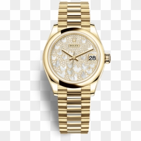 Transparent Rolex Clipart - Rolex Datejust 31 Rose Gold, HD Png Download - gold butterfly png
