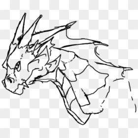 Dragon Face- Lineart By Loftwing On Clipart Library - ภาพ วาด มังกร ลาย เส้น, HD Png Download - dragon face png