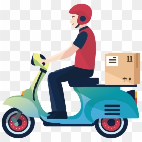 Logistics Courier Service Delivery Motorcycle Man Clipart - Delivery Man Vector Png, Transparent Png - motorcycle clipart png