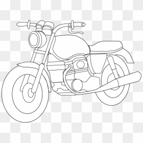 Transparent Motorcycle Clip Art - Black And White Motorbike Clipart, HD Png Download - motorcycle clipart png
