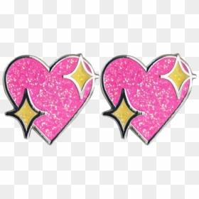 Sparkle Heart Emoji Earrings, HD Png Download - sparkles emoji png