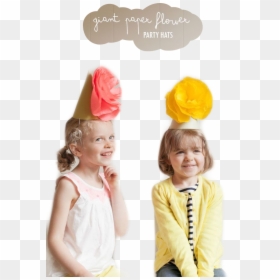 #party #hats #partyhats #freetoedit - Paper Flower Hat For Kids, HD Png Download - party hats png