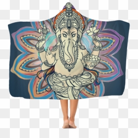 God Ganesha Premium Adult Hooded Blanket - Happy Birthday With Elephant God, HD Png Download - ganesha png