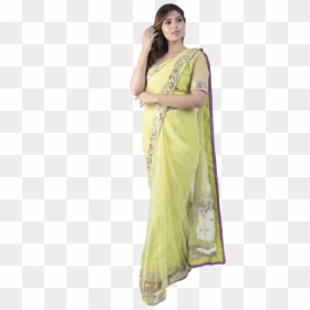Light Lemon Green Saree, HD Png Download - sarees png images