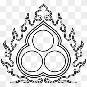 Transparent Dhamma Chakra Png - Three Jewels Of Buddhism Symbol, Png Download - dhamma chakra png