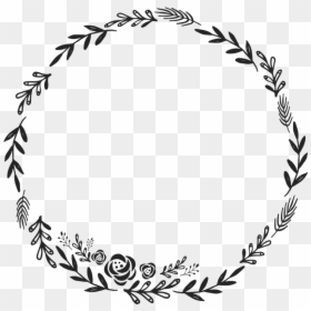 Floral Wreath Clipart Black And White, HD Png Download - thank you png