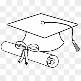 Graduation Clipart Black And White, HD Png Download - graduation cap png