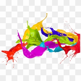 Colorful Ink Splatter Png, Transparent Png - holi png