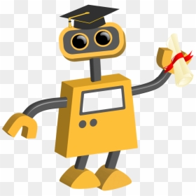 Robot With A Top Hat, HD Png Download - graduation cap png