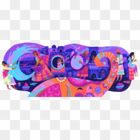 Holi Google Doodle 2019, HD Png Download - holi png