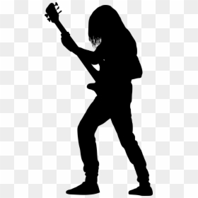 Girl Guitar Player Silhouette, HD Png Download - guitar png