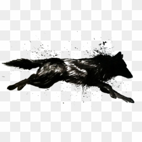 Drawing Black And White Wolf, HD Png Download - wolf png