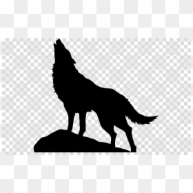 Howling Wolf Silhouette Png, Transparent Png - wolf png