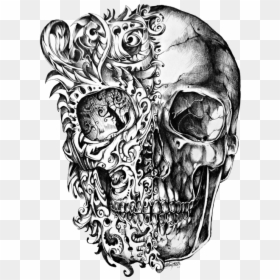 Skull Drawings, HD Png Download - tattoo png