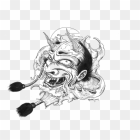 Oni Mask Tattoo, HD Png Download - tattoo png