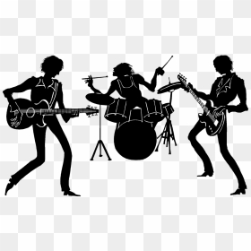 Silhouette Rock Band, HD Png Download - rock png
