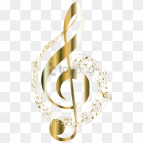 Golden Transparent Background Music Notes, HD Png Download - music note png