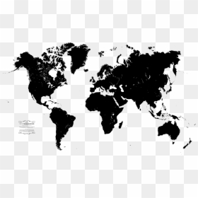 Black And White World Map, HD Png Download - world png