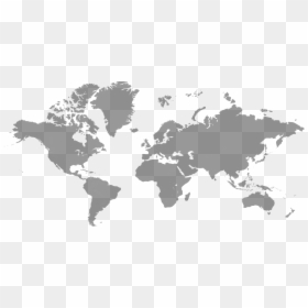World Map In Gray, HD Png Download - world png