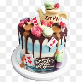 Alice In Wonderland Cake 8 Inch, HD Png Download - birthday cake png