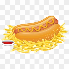 Hotdog And Fries Clipart, HD Png Download - food png