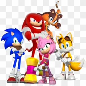 Sonic Tails Amy And Knuckles, HD Png Download - boom png