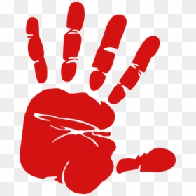 Red Hand Print Clip Art, HD Png Download - stop png