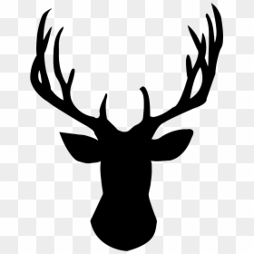 Deer Head Silhouette Free, HD Png Download - reindeer png