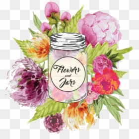 Flowers Jar Png, Transparent Png - mason jar png