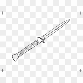 Outline Of A Switchblade, HD Png Download - dagger png