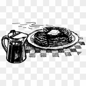 Pancake Eggs Breakfast Black And White, HD Png Download - pancakes png