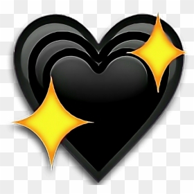 Black Sparkling Heart Emoji, HD Png Download - corazones png