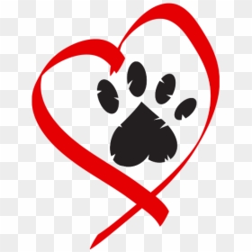 Dog Paw Heart Png, Transparent Png - dog paw png
