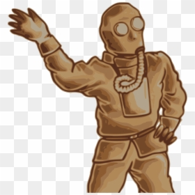 Person With Gas Mask Art, HD Png Download - gas mask png
