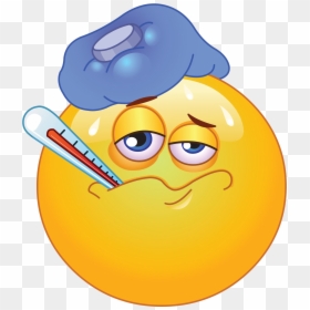 Sick Person Ill Emoticons Smileys And Emojis Transparent - Sick Emoticon, HD Png Download - smiley png transparent