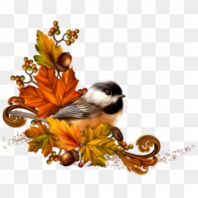 Autumn Elegance Spring Birds, Leaf Clipart, Bird Clipart, - Autumn Birds Clipart, HD Png Download - spring season clipart png