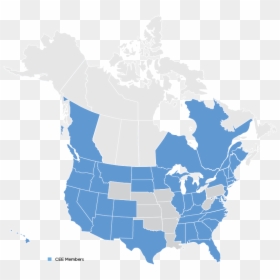 Map Of 38 States And 5 Provinces Where Cee Members - Canada In The Us, HD Png Download - energy star png